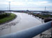 Looking south towards the Newport Wetlands from The Transporter Bridge across the River Usk (Afon Wsyg) in Newport