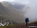 Climbing Great Gable in the mist