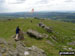 Waiting for a paraglider to take-off on Sourton Tors