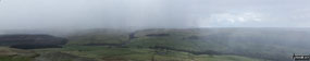 Macclesfield Forest (left) and Shining Tor (centre left - on the horizon) from a rather misty Shutlingsloe summit